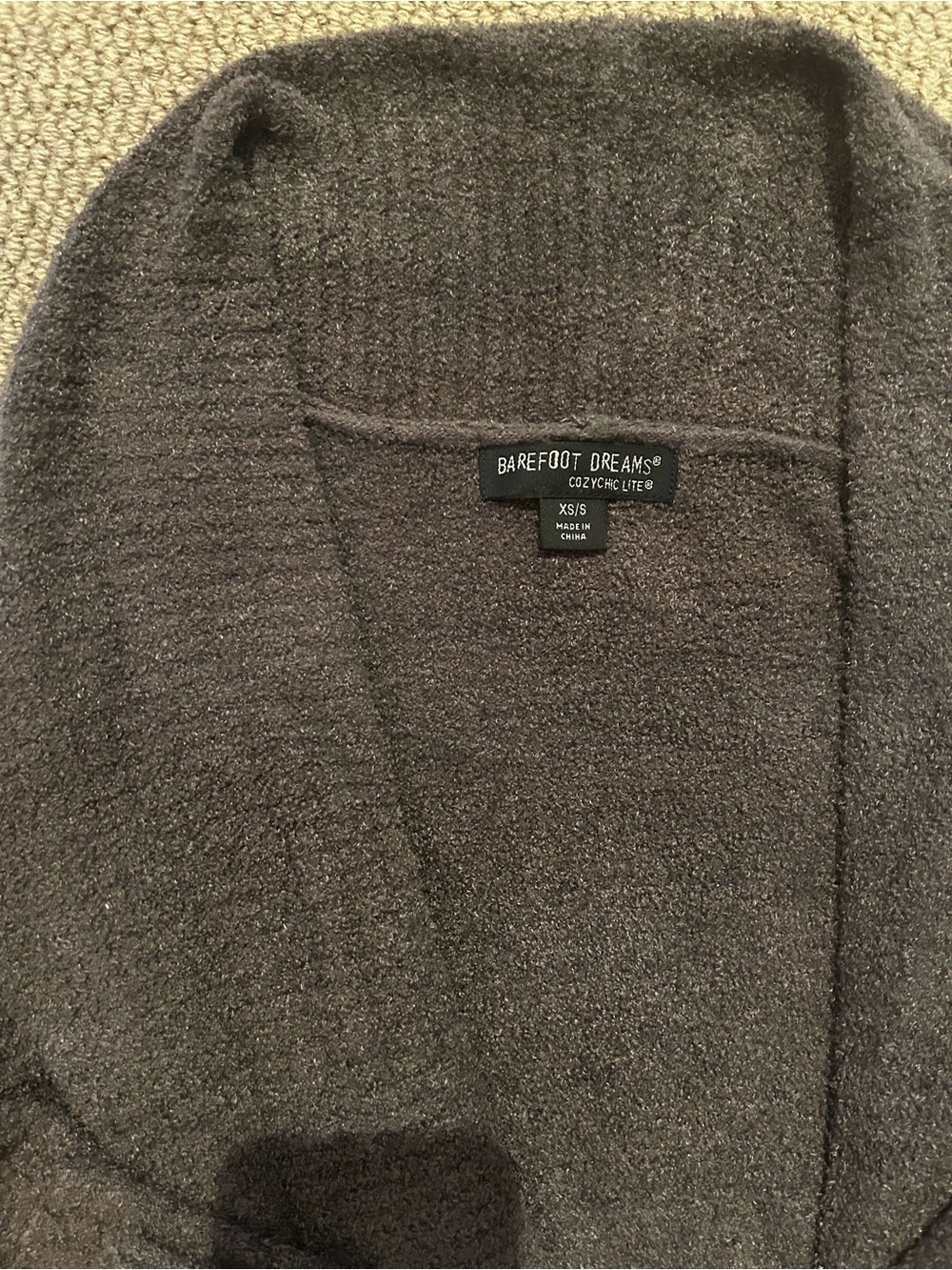 Barefoot Dreams Cozy Cardigan in Charcoal Gray